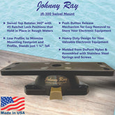 Johnny Ray Fish Finder Mount, Portable Depth Finder Swivel Mount, Quick-Release Fishfinder Bracket, Marine Sonar and Electronics Mounting Equipment (JR-300)